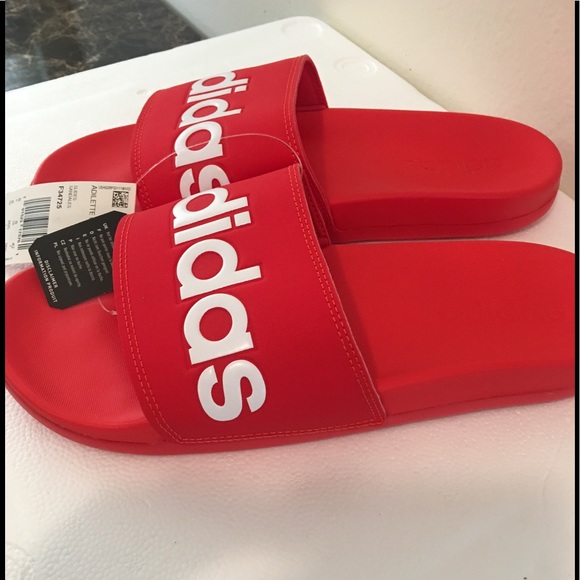 red adidas sandals